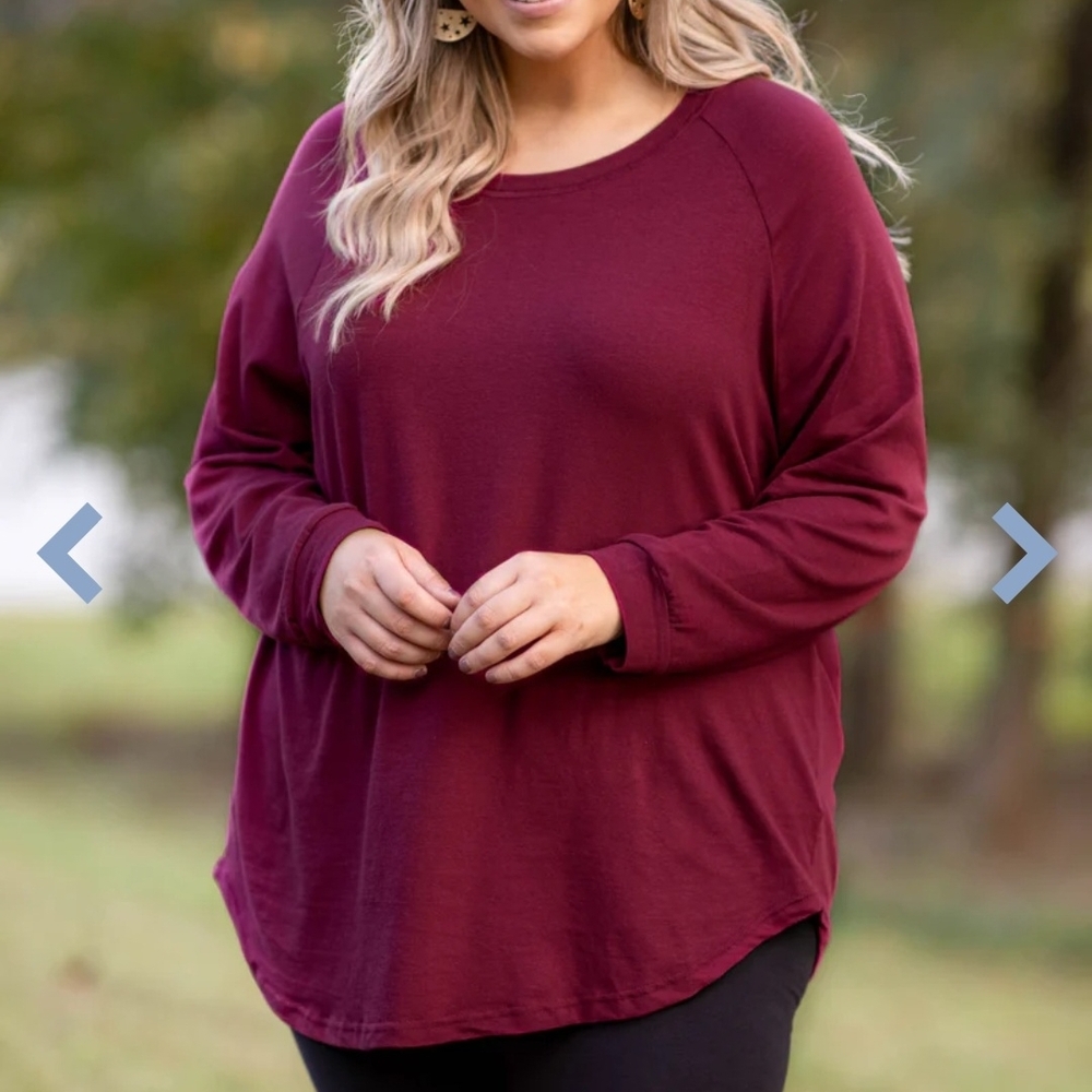 Chic Soul Maroon Long Sleeve Tunic